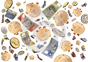 Raining Money Piggy Banks