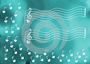 Raining music winter song greeting card