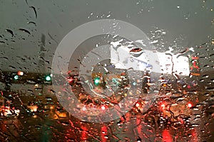 Raining at tollway gate photo