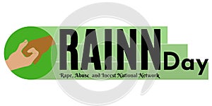 RAINN (Rape, Abuse, and Incest National Network) Day, horizontal banner design on an important social topic