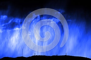 Rainstorm in Sky with Radio Towers