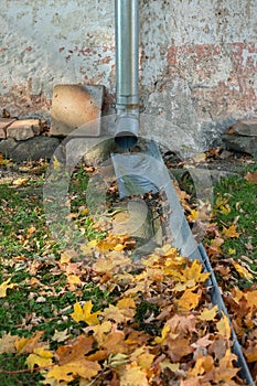 Rainwater gutter of the house