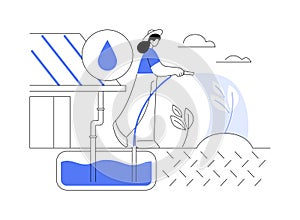 Rainwater harvesting abstract concept vector illustration.