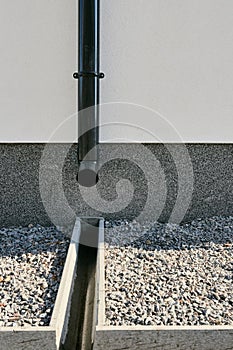 Rainwater pipe on building