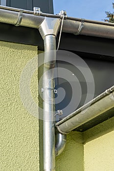 Rainwater pipe or downpipe at a building