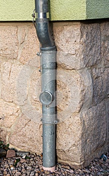 Rainwater pipe or downpipe at a building