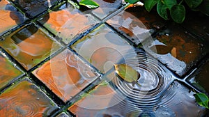 Rainy Day Reflections on Wet Pavement