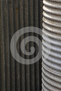 Rainwater tank and corrugated iron