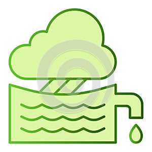 Rainwater tank flat icon. Water container green icons in trendy flat style. Agriculture gradient style design, designed