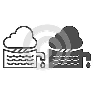 Rainwater tank line and glyph icon. Water container vector illustration isolated on white. Agriculture outline style