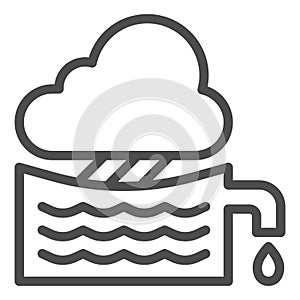 Rainwater tank line icon. Water container vector illustration isolated on white. Agriculture outline style design