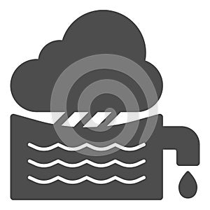 Rainwater tank solid icon. Water container vector illustration isolated on white. Agriculture glyph style design