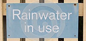 Rainwater in use sign photo