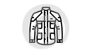 rainwear motorcycle line icon animation