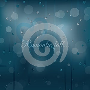 Rainy autumn romantic background