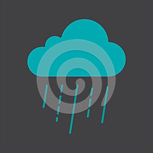 Rainy cloud glyph color icon