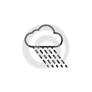 Rainy cloud line icon