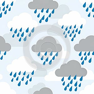 Rainy Cloud Pattern Illustration