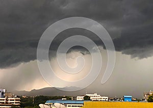 Rainy cloudy sky in the city of Kisumu
