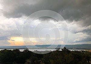 Rainy cloudy sky landscape in the city of Kisumu