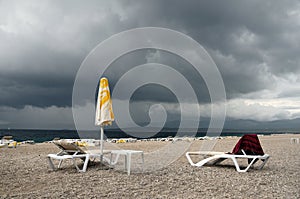 Rainy day in the beach