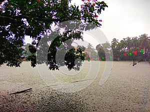 Rainy day at Chattogram Pond