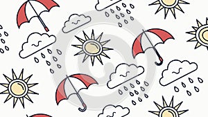 Rainy Day Essentials Seamless Pattern, vector design Generative AI