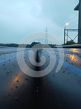 Rainy Day in HDPE Pipe Factory photo