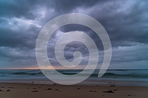 Rainy day moody seascape