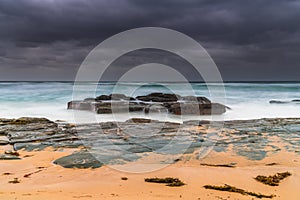 Rainy day moody seascape