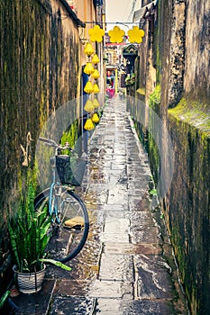 Rainy day in the Old Town of Hoi An photo