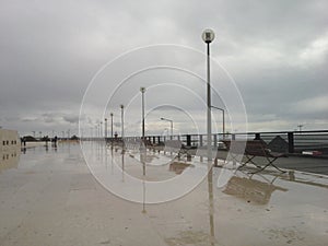 Rainy day over beach balcony, Figueira da Foz