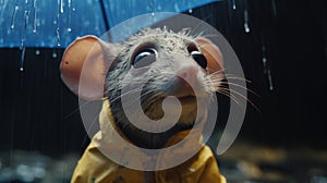 Rainy Day Rat A Detailed Stop-motion Rodent With Umbrella