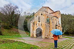 A rainy day at San Miguel de Lillo, Asturias, Spain photo