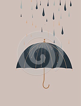 Rainy Day Umbrella art, Background, Wallpaper