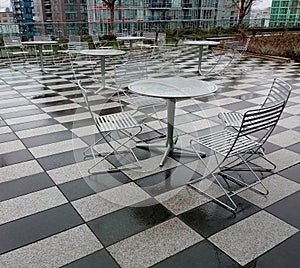 Rainy day at Vancouver Public Library rooftop garden photo