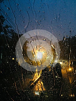 Rainy day in vehicle