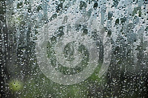 Rainy days, Rain drops on a car window