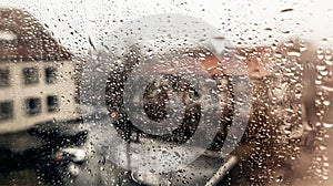 rainy days rain drops on the window surface