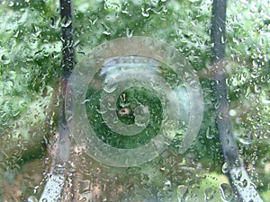 rainy days rain drops on the window surface