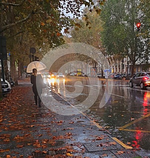 Rainy days in the streets of turin