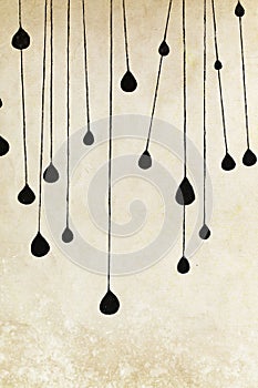 Rainy drops pattern on old grunge paper