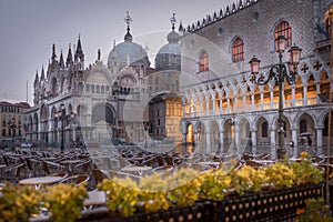 Rainy early morning in Venice