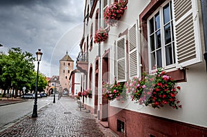 Rainy french city. photo