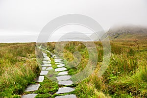 Rainy morning on Runde island in Norway