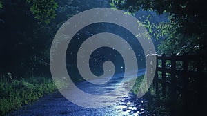Rainy Night Road, Dark Forest Path