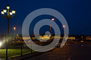 Rainy night in St. Petersburg, Russia photo