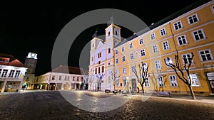 Rainy night in Trencin, Slovakia