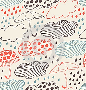 Rainy seamless decorative background