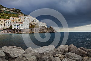 Rainy season in amalfi coast south italy